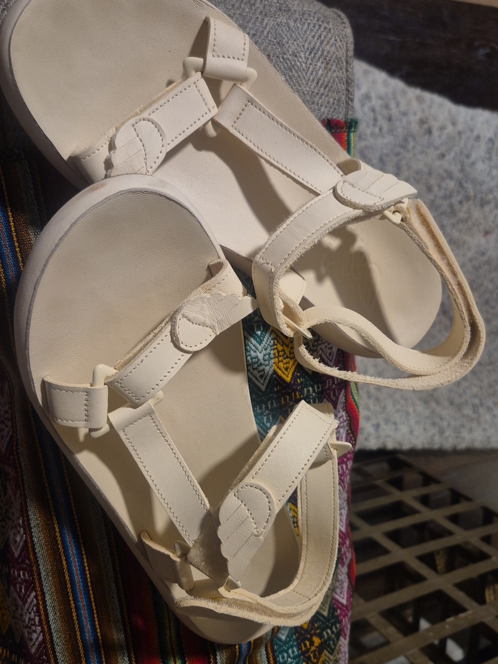 Ancient Greek Sandals- Women's Cream Adjustable Strap Sandals